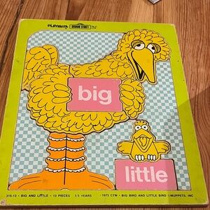 Vintage Sesame Street Big Bird Puzzle - Yellow and Pink